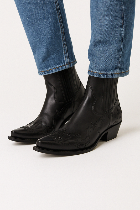 Cowboy Ankle Boots | Western Stitch with Pointed Toe
