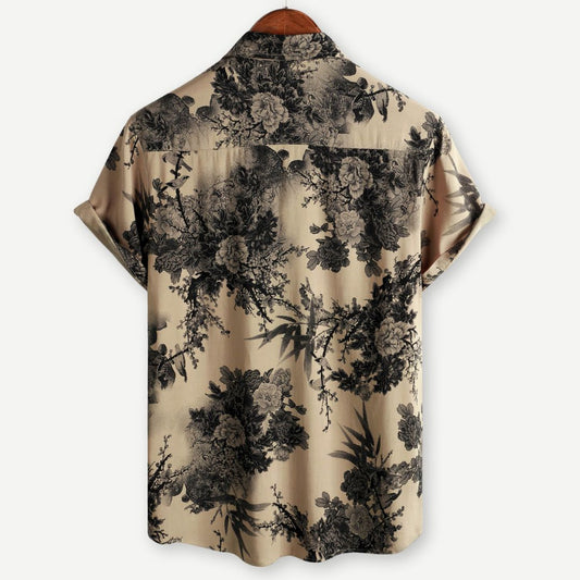 Men’s Stylish Japanese Print Short Sleeve Shirt