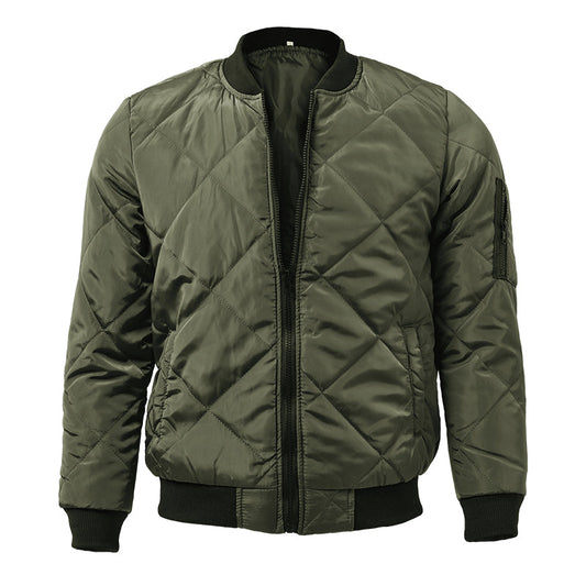 Quilted Bomber Jacket | Zip Front Classic Fit