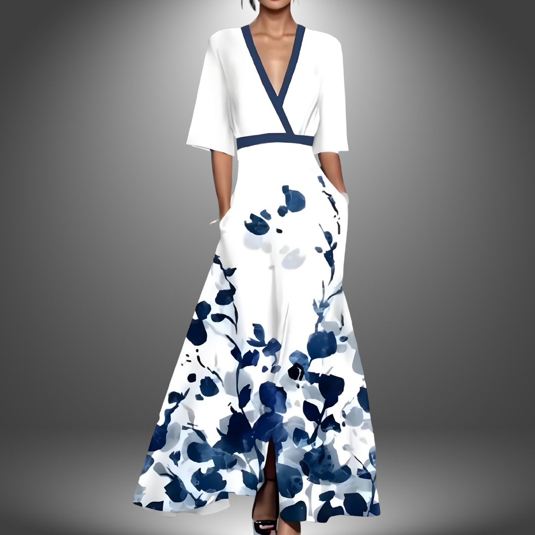 Maxi Dress Women's Floral V Neck