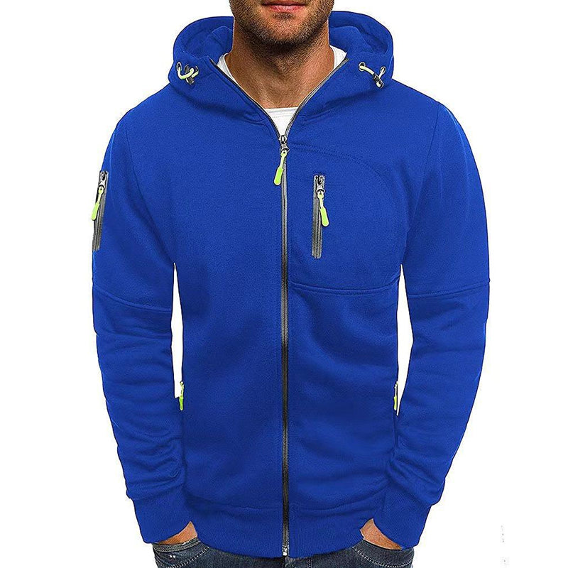 Zip Up Hoodie | Drawstring Hood with Multiple Zipper Pockets