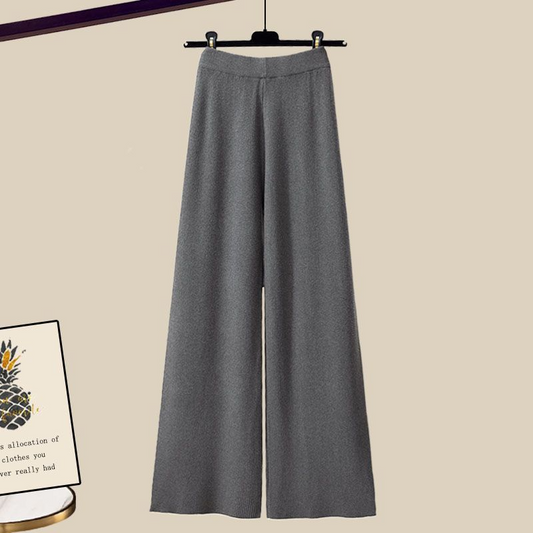 3 Piece Outfit Set | Wide Leg Trousers with Shirt and Top