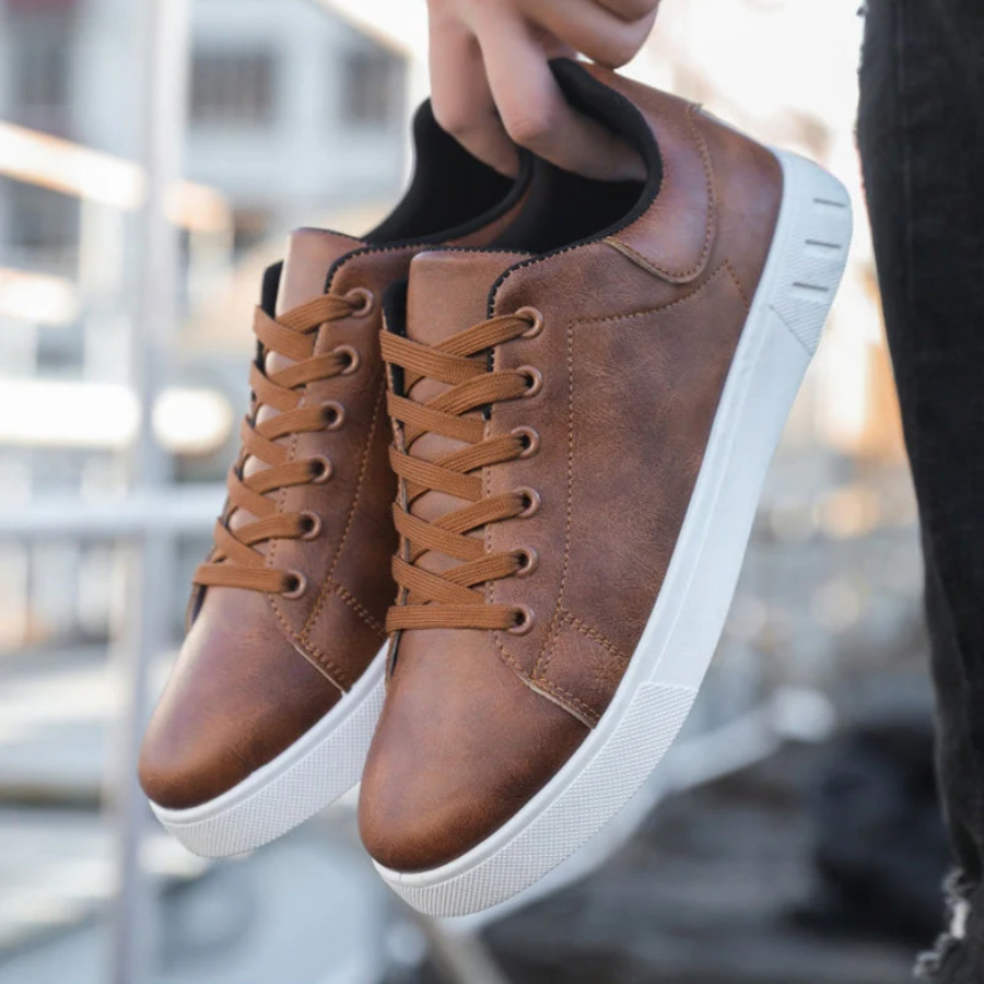 Men's Leather Trainers | Lace Up Low Top