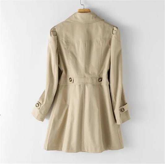 Long Trench Coat | Single Button Front with Tailored Style