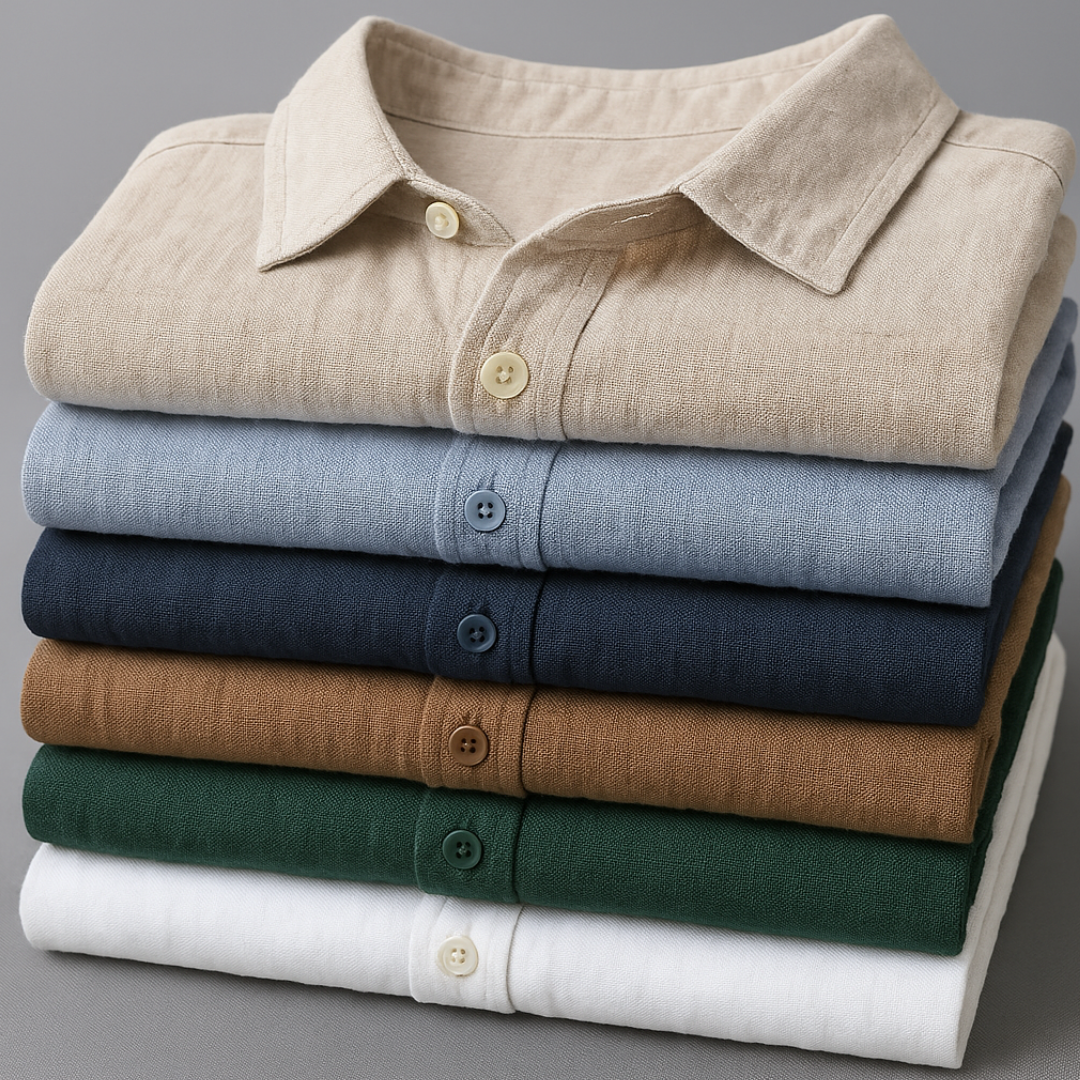 Men’s Long Sleeve Linen Pocket Shirt