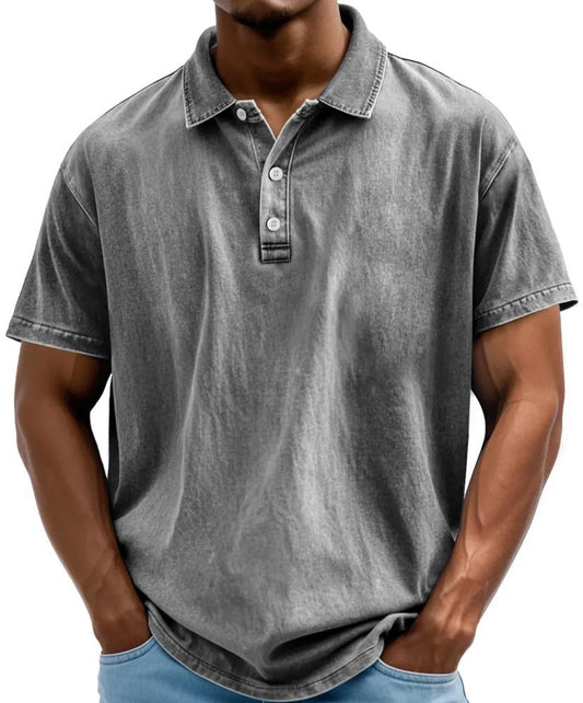 Men’s Washed Vintage Style Polo Shirt