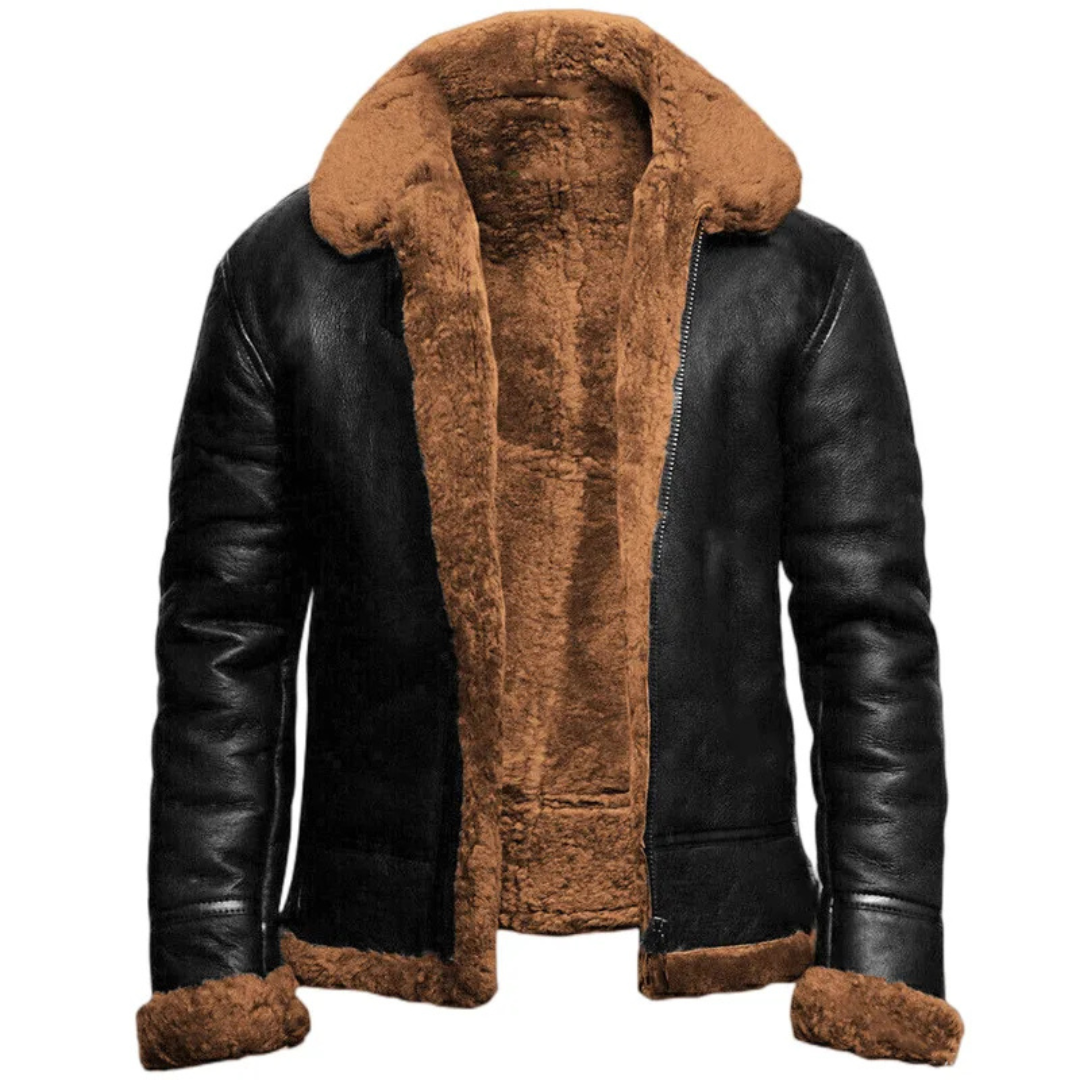 Shearling Jacket | Classic Zip Front Aviator Style