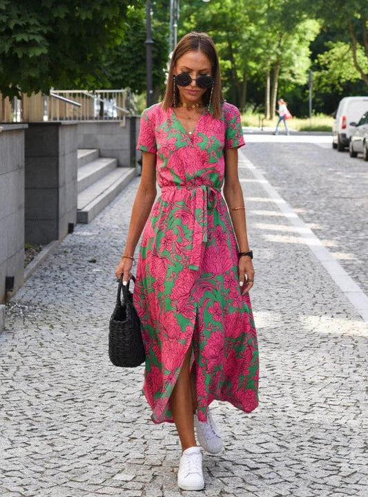 Women's Floral Elegant Floral Midi Dress