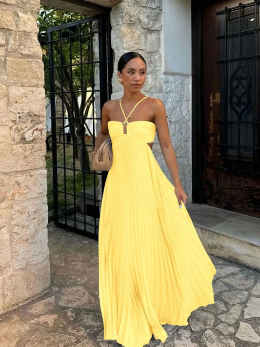 Maxi Dress | Womens Pleated and Strappy