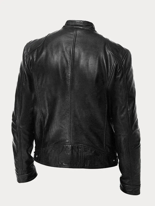Biker Jacket | Classic Zip Front with Stand Collar