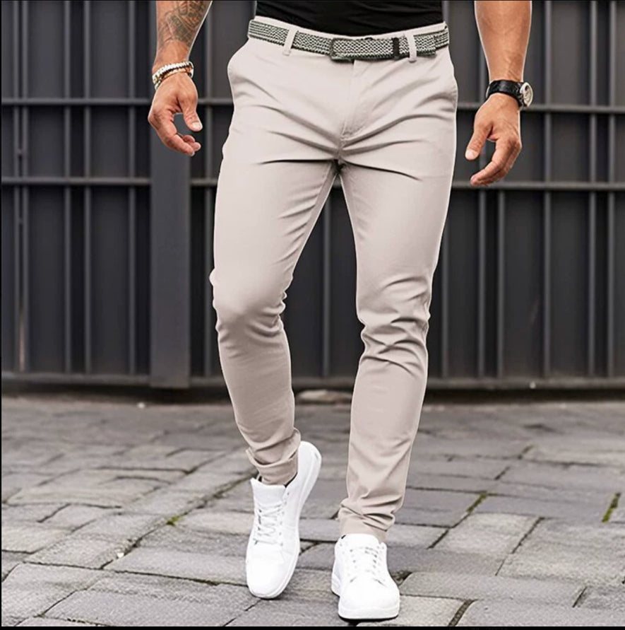 Slim Fit Trousers | Stretch Tapered Jogger Style
