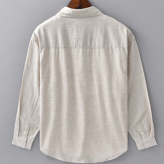 Men’s Long Sleeve Linen Pocket Shirt
