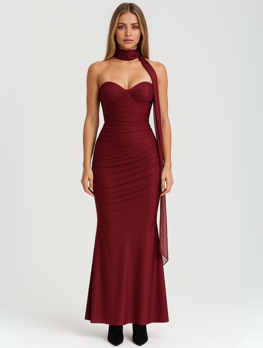 Women’s Maxi Dress with Strapless Choker