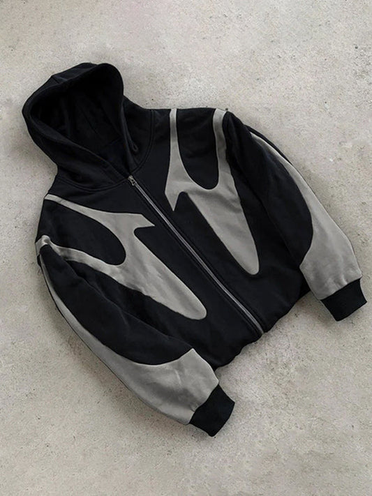 Men’s Oversized Streetwear Hoodie | Y2K Graphic Contrast Design