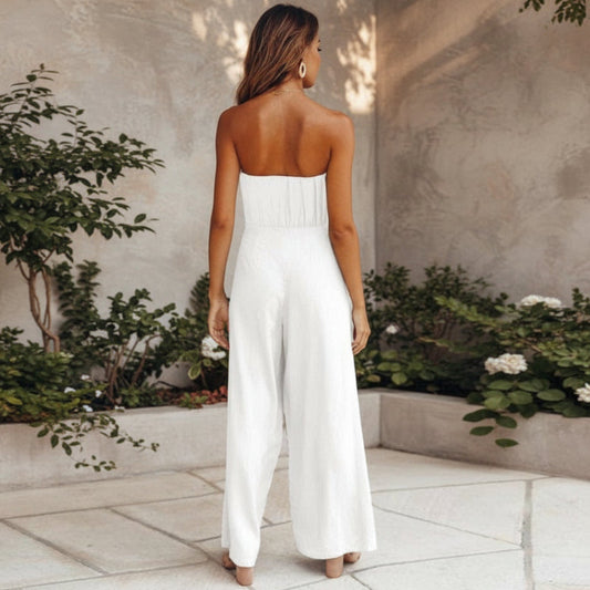 Chic Strapless Wide-Leg Jumpsuit