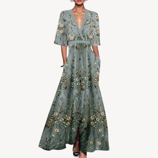 Women's Elegant Maxi Wedding Guest Evening Dress
