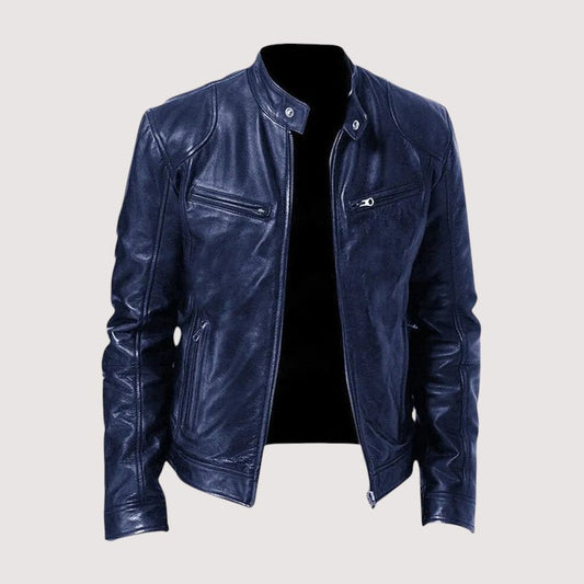 Men's Classic Genuine Leather Jacket Front