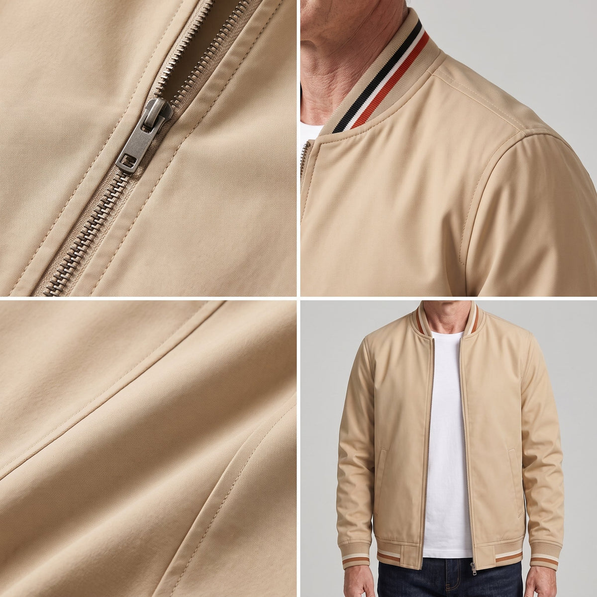 Men's Cotton Blend Parker Jacket with Ribbed Trim View 11