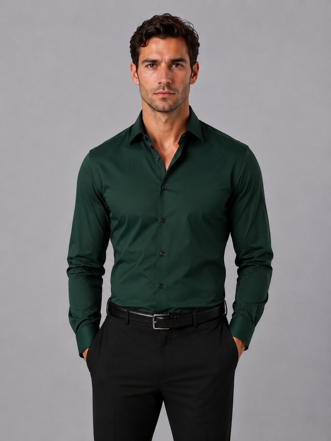 Men's Slim Fit Dress Shirt | Long Sleeve Smart Formal Full