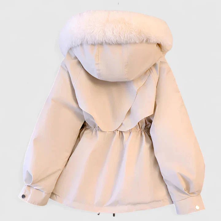 Women's Elegant Jacket | Padded Lining with Cinched Waist Close Up