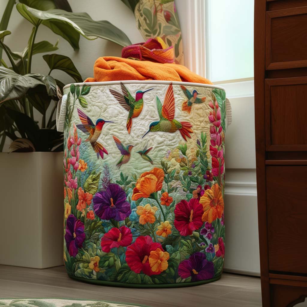Women's Flutter Bloom Floral Laundry Basket with Quilted Charm Hero