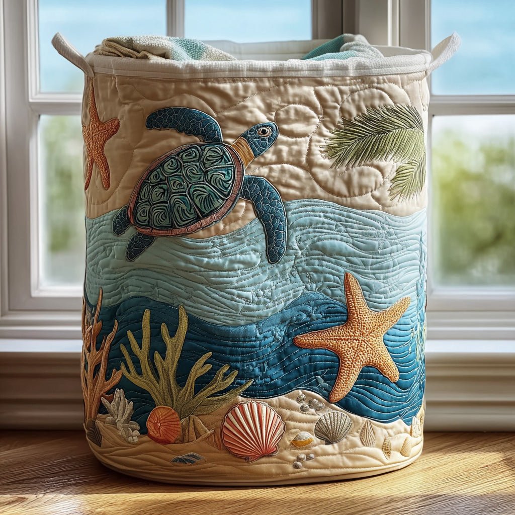 Women's Quilted Coastal Laundry Basket with Soft Texture Hero
