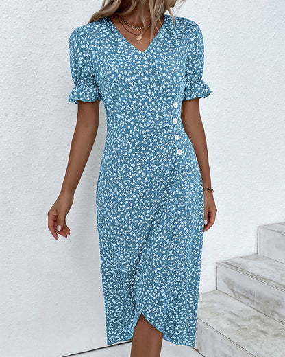 Wrap Dress Women's | Floral V Neck