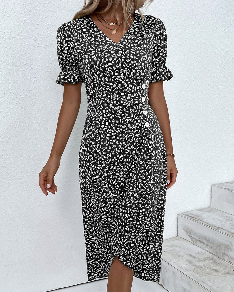 Wrap Dress Women's | Floral V Neck