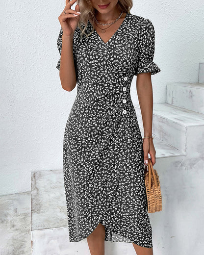 Wrap Dress Women's | Floral V Neck