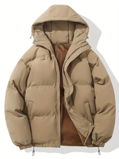 Padded Puffer Jacket | Hooded Zip Front for Cold Weather