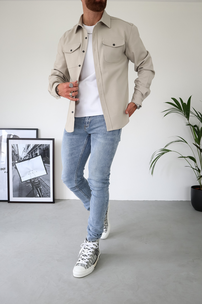 Overshirt Jacket | Long Sleeve Button Up with Chest Pockets
