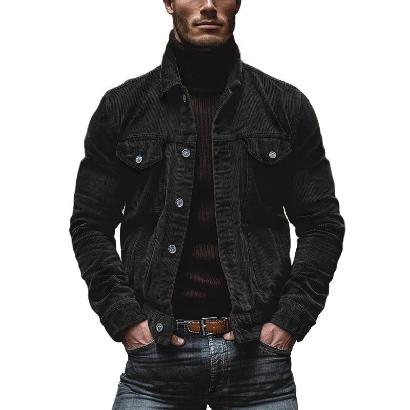 Corduroy Jacket | Button Front Casual Style