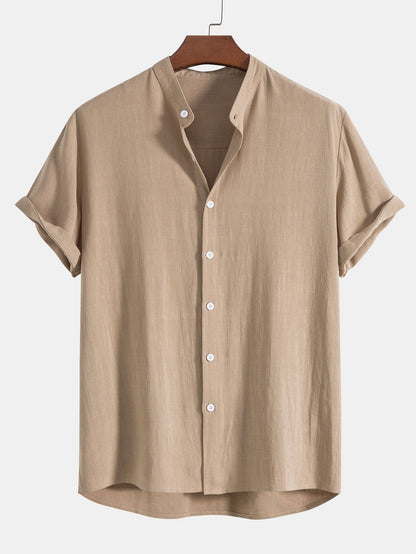 Men’s Linen Band Collar & Trousers Co-Ord