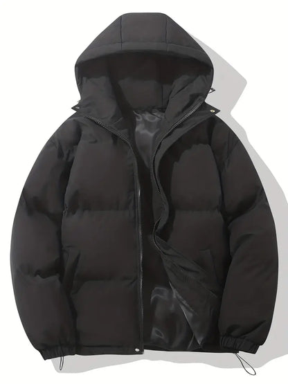 Padded Puffer Jacket | Hooded Zip Front for Cold Weather