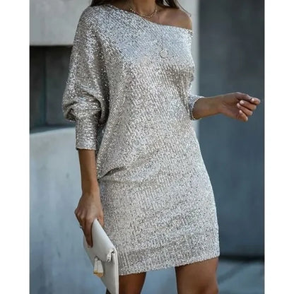 Sequin Mini Dress | Long Sleeve with Relaxed Fit