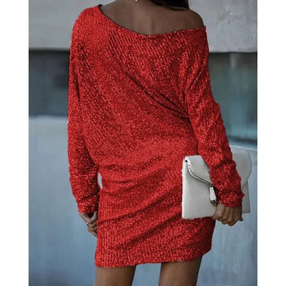 Sequin Mini Dress | Long Sleeve with Relaxed Fit