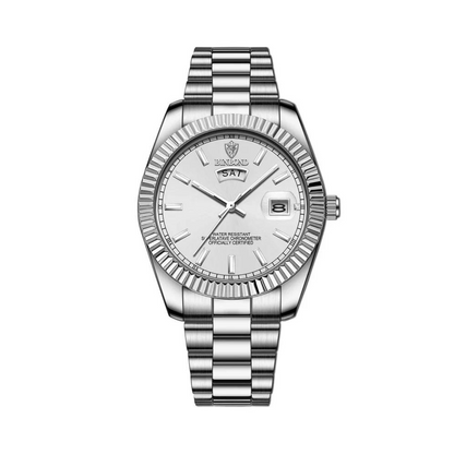 Classic Dress Watch | Day Date Dial with Fluted Bezel
