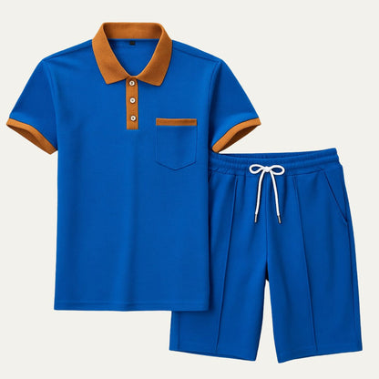 Men’s Waffle Polo Co-Ord Shorts Set