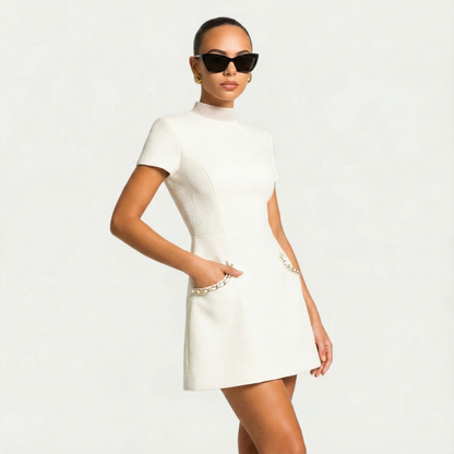 Women’s Pearl Trim Mini Dress