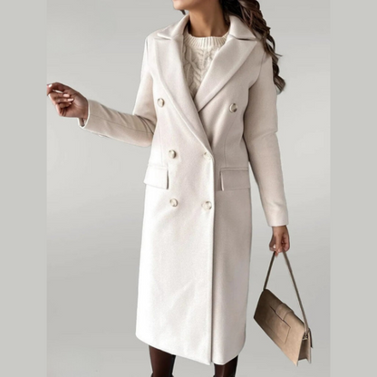 Long Coat | Double Button Fit with Structured Lapels