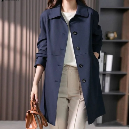 Trench Coat | Long Single Button Front