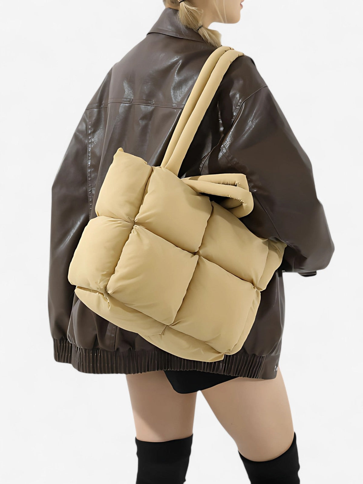 Women's Large Soft Daily Puffer Tote Bag