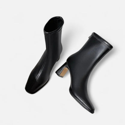 Ankle Boots Winter Women’s | Square Toe Block Heel Warm Lined