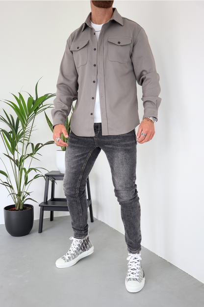 Overshirt Jacket | Long Sleeve Button Up with Chest Pockets