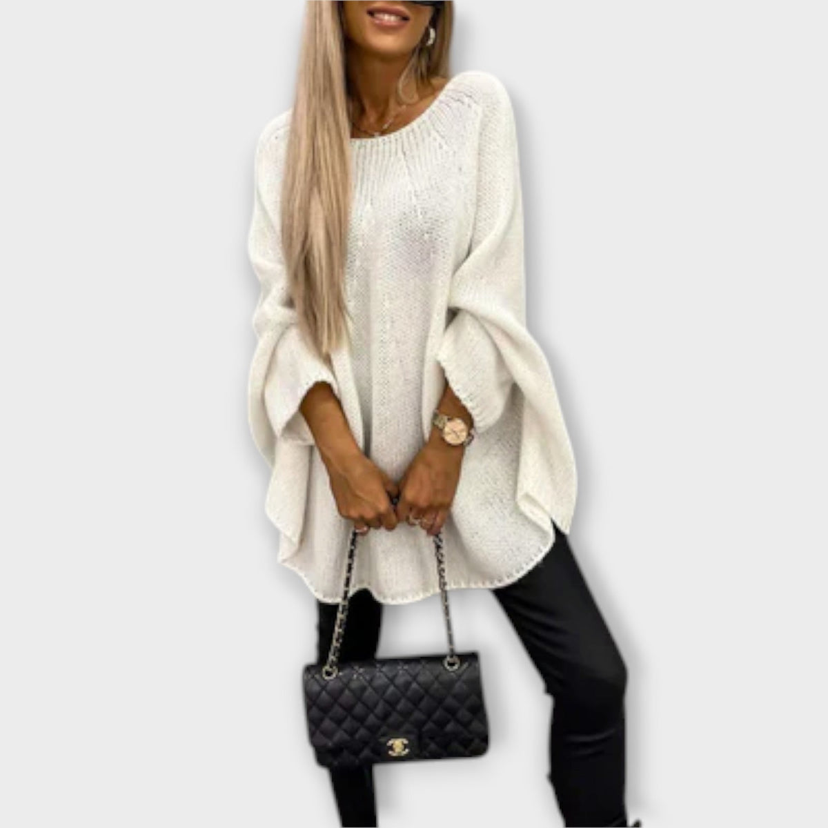 Knitted Poncho Sweater | Oversized Fit