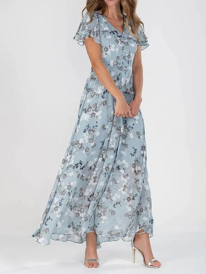 Women's Floral Wedding Guest Summer Maxi Dress