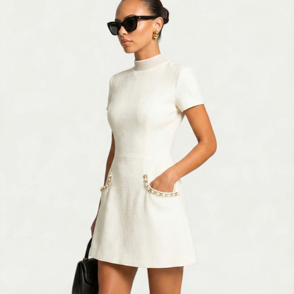 Women’s Pearl Trim Mini Dress