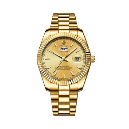 Classic Dress Watch | Day Date Dial with Fluted Bezel