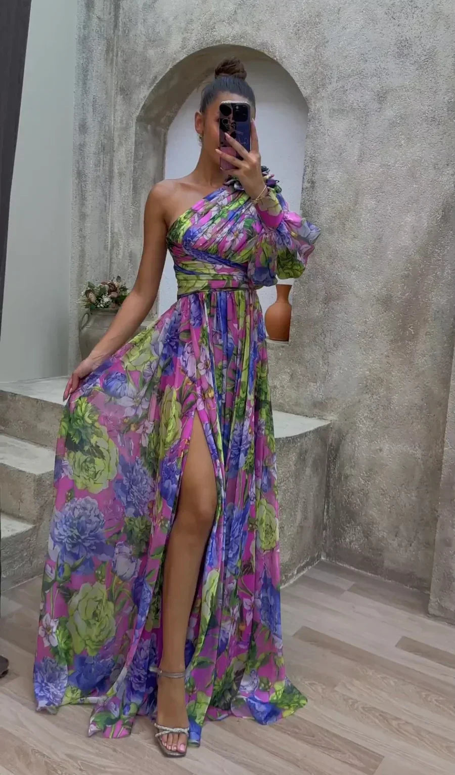 Maxi Dress | Women's Off Shoulder High Slit