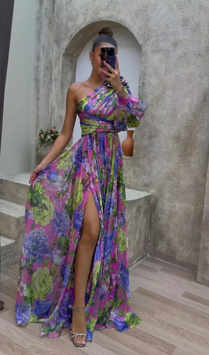 Maxi Dress | Women's Off Shoulder High Slit